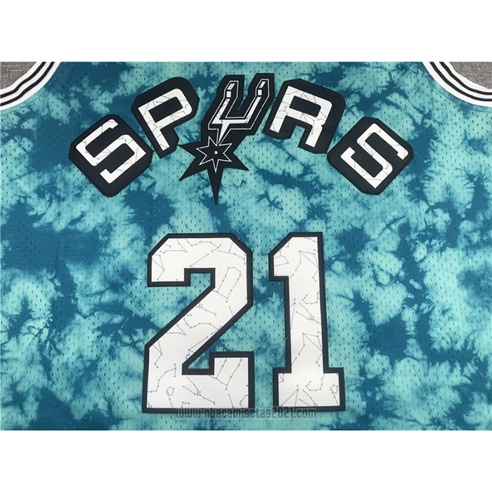 Camiseta San Antonio Spurs Tim Duncan #21 Galaxy Verde